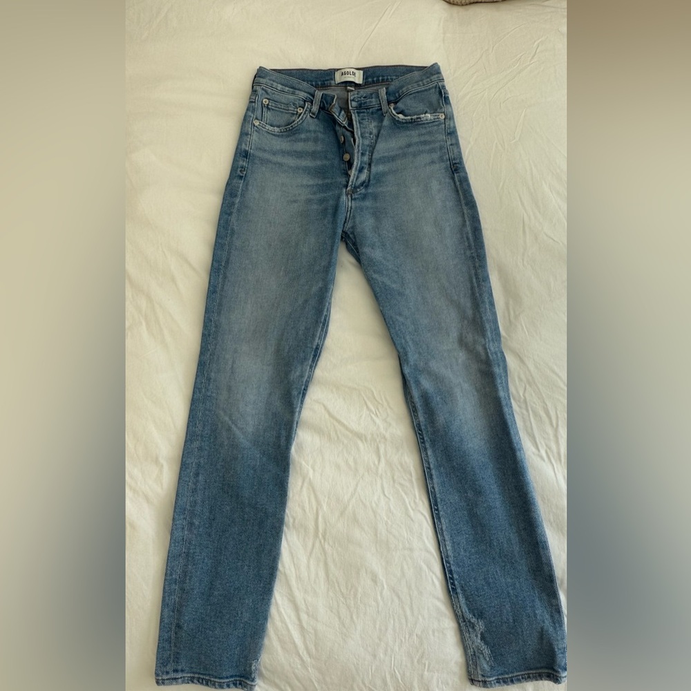 Agolde Women's Straight Jeans in Classic Blue